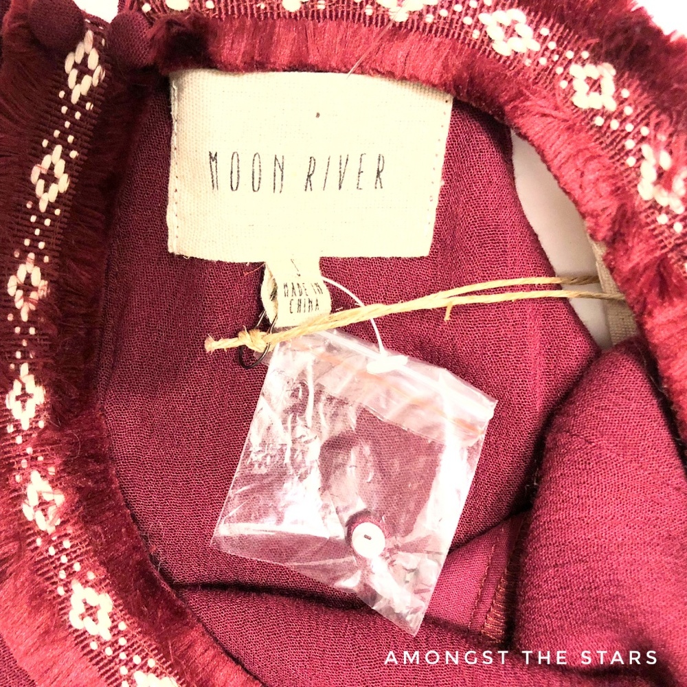 Anthropologie Moon River Burgundy Halter Dress - Picture 4 of 8